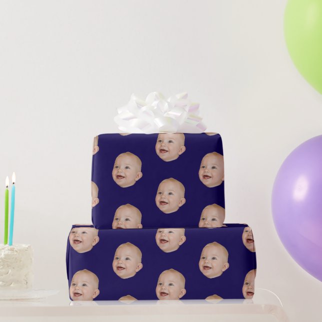 Customized Face 1st 10th 20th 30th Birthday Party Wrapping Paper (Party Gifts)