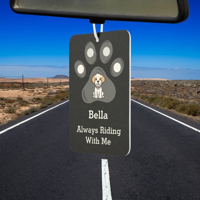 Customized Funny Pet Paw Dog Name Two Sided Photo Car Air Freshener (Creator Uploaded)