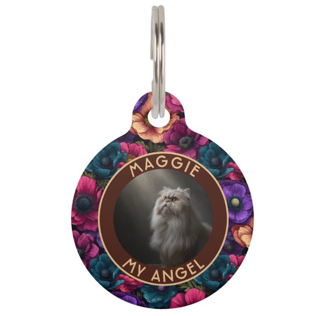 Customized Fur Dad Gift Anemones Flower Pet Tag (Front)
