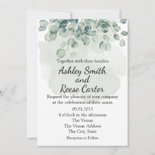 CUSTOMIZED GREENERY WEDDING SAVE THE DATES INVITATION
