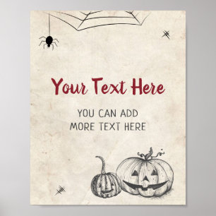 Customized Hallowen Pumpkin Kids Adult Party Wall Poster