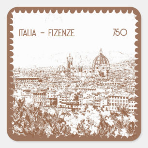 Customized Italy Florence Photography Stamp Square Sticker