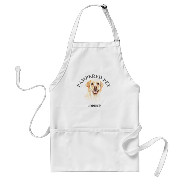 Customized Labrador Retriever Pet Groomer Apron (Front)