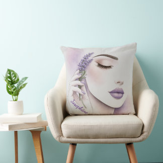 Customized Lavender Purple Woman Elegant Beauty Cushion