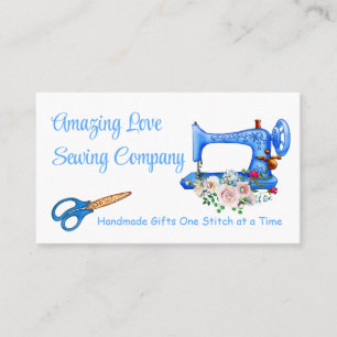 Customized Light Blue Sewing Machine 2 Business Card
