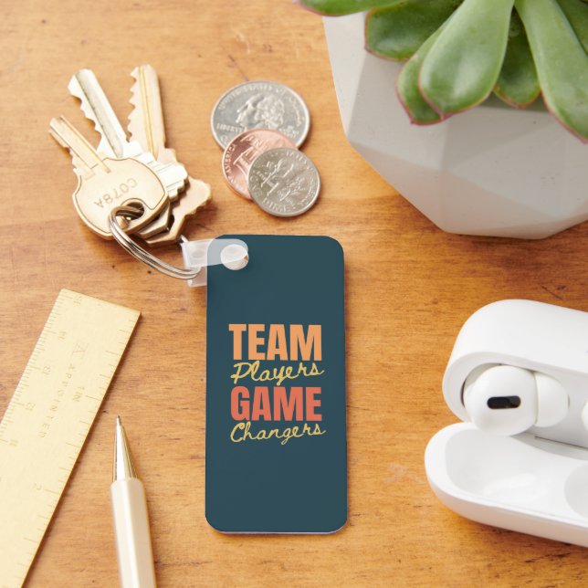 Customized Logo Inspirational Team Player Office Key Ring (Desk)
