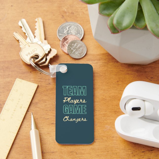 Customized Logo Inspirational Team Player Office Key Ring (Desk)