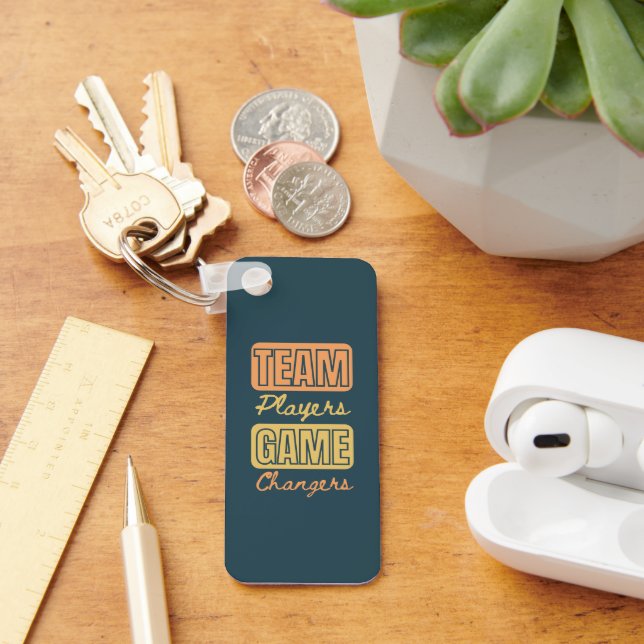 Customized Logo Inspirational Team Player Office Key Ring (Desk)