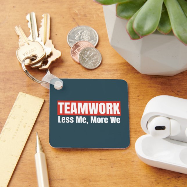 Customized Logo Inspirational Teamwork Business Key Ring (Desk)