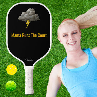 Customized Mama Runs The Court Pickleball Mom Gift Paddle