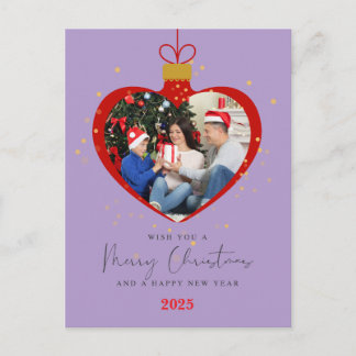 Customized Merry christmas & Happy New Year Photo Postcard