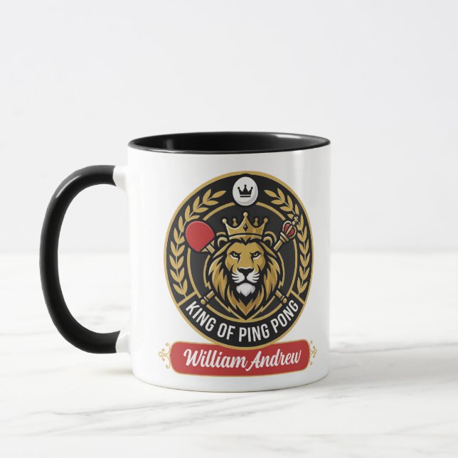 Customized Modern king Of Ping Pong Name Mug (Left)