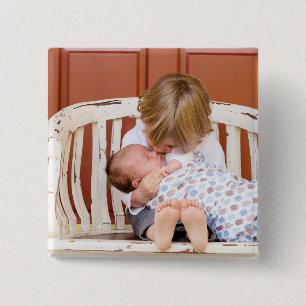 Customized Modern Photo Personalized 15 Cm Square Badge