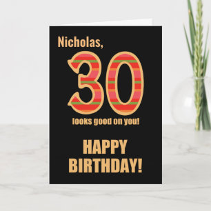 Customized Name 30th Birthday for Him  Card