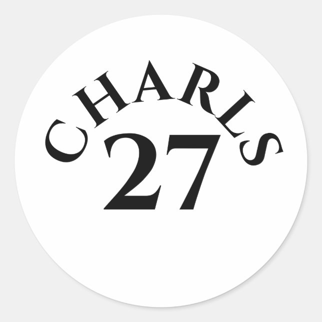 Customized Name and Number Classic Round Sticker (Front)