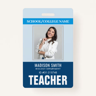 Customized Name and Photo   Teacher ID Card Badge ID Badge