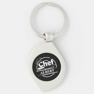 Customized Name Chef Black Key Ring