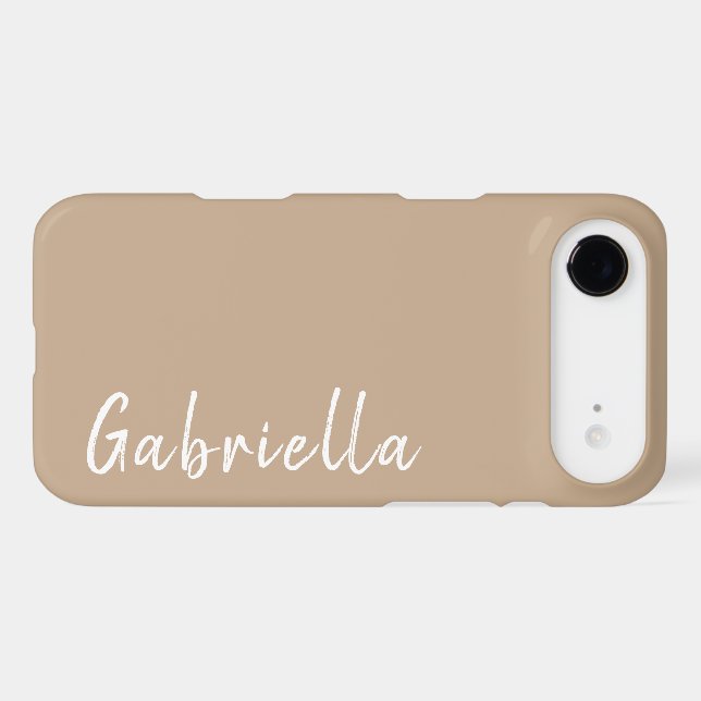 Customized Name Stylish Modern Minimal Linen Color (Back Horizontal)