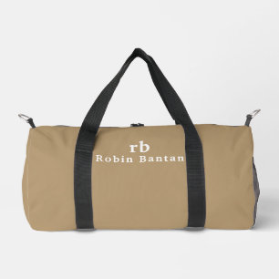 Customized Name Stylish Modern Minimal Travel Gym Duffle Bag