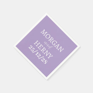 CUSTOMIZED NAME STYLISH MODERN PALE PURPLE WEDDING NAPKIN