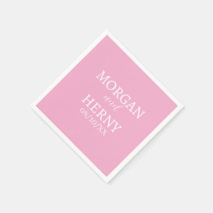 CUSTOMIZED NAME STYLISH MODERN PINK WEDDING  NAPKIN
