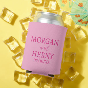CUSTOMIZED NAME STYLISH MODERN WEDDING CAN COOLER