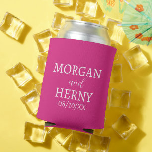 CUSTOMIZED NAME STYLISH MODERN WEDDING CAN COOLER