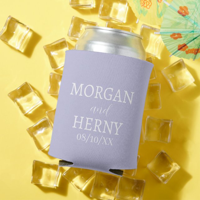 CUSTOMIZED NAME STYLISH MODERN WEDDING  CAN COOLER (In Situ Summer)
