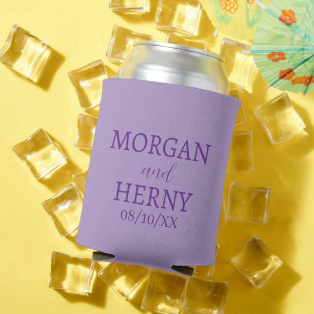 CUSTOMIZED NAME STYLISH MODERN WEDDING  CAN COOLER (In Situ Summer)