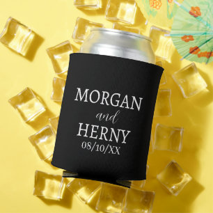 CUSTOMIZED NAME STYLISH MODERN WEDDING CAN COOLER