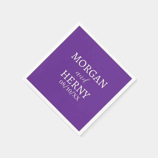 CUSTOMIZED NAME STYLISH MODERN  WEDDING  NAPKIN (Corner)