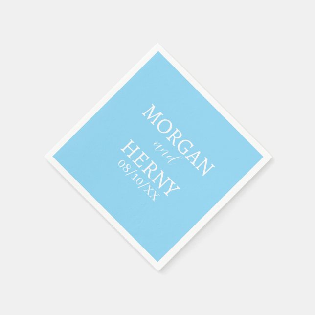 CUSTOMIZED NAME STYLISH MODERN  WEDDING  NAPKIN (Corner)