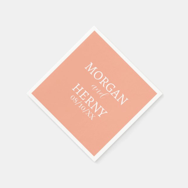 CUSTOMIZED NAME STYLISH MODERN  WEDDING  NAPKIN (Corner)
