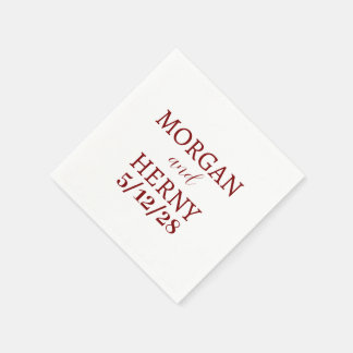 CUSTOMIZED NAME STYLISH MODERN WHITE WEDDING NAPKIN