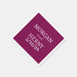CUSTOMIZED NAME STYLISH MODERN WINE WEDDING NAPKIN