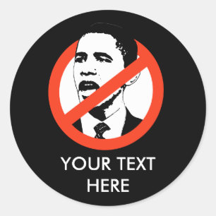 CUSTOMIZED OBAMA SLOGANS CLASSIC ROUND STICKER