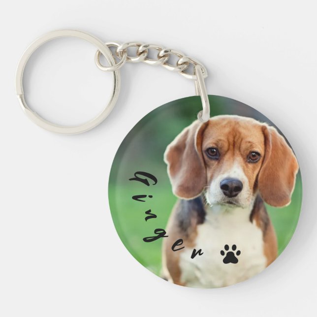  Customized Pet  Photo Dog Lover with Photo Key Ring (Front)