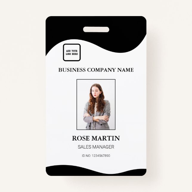 Customized Photo Business Employee Staff ID Badge (Front)