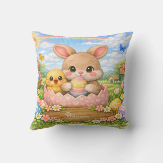 Customized Pillow Name – Bunny and Chick of