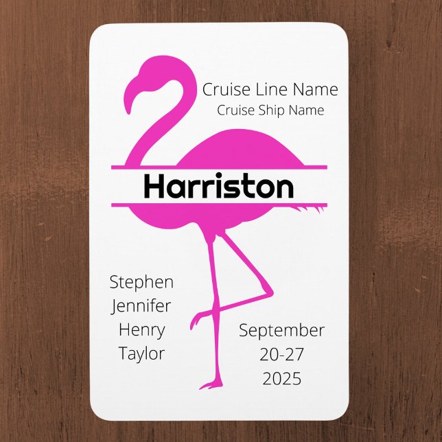 Customized Pink Flamingo Family Cruise Door Magnet (Creator Uploaded)