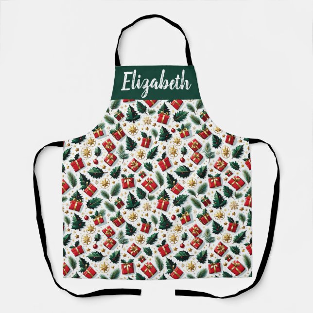 Customized Playful Christmas Apron (Front)