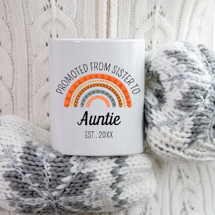 Customized Promoted from Sister to Auntie Est 2023 Mug