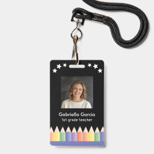 Customized Rainbow School Teacher ID badge
