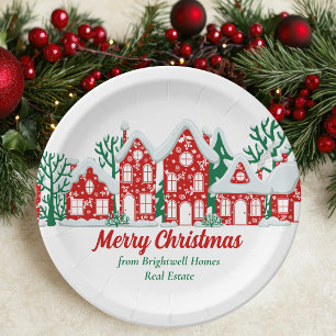 Customized Real Estate Company Christmas Party Paper Plate