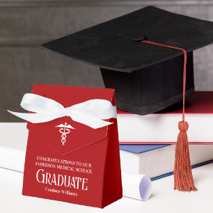 Customized Red Medical School Graduation Party Favour Box