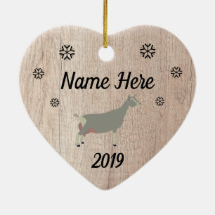Customized Rustic Toggenburg Dairy Goat Ceramic Ornament