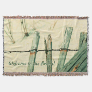 Customized Sand Dune Fence Illustration Throw Blanket