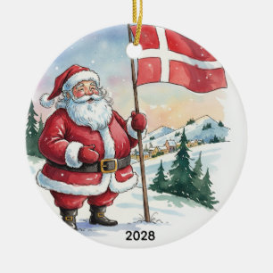 Customized Santa in Denmark  Ceramic Ornament