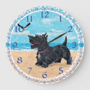CUSTOMIZED Scottish Terrier Beach Clock