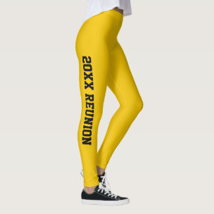 Customized Sunshine Yellow Elegant Holiday Reunion Leggings